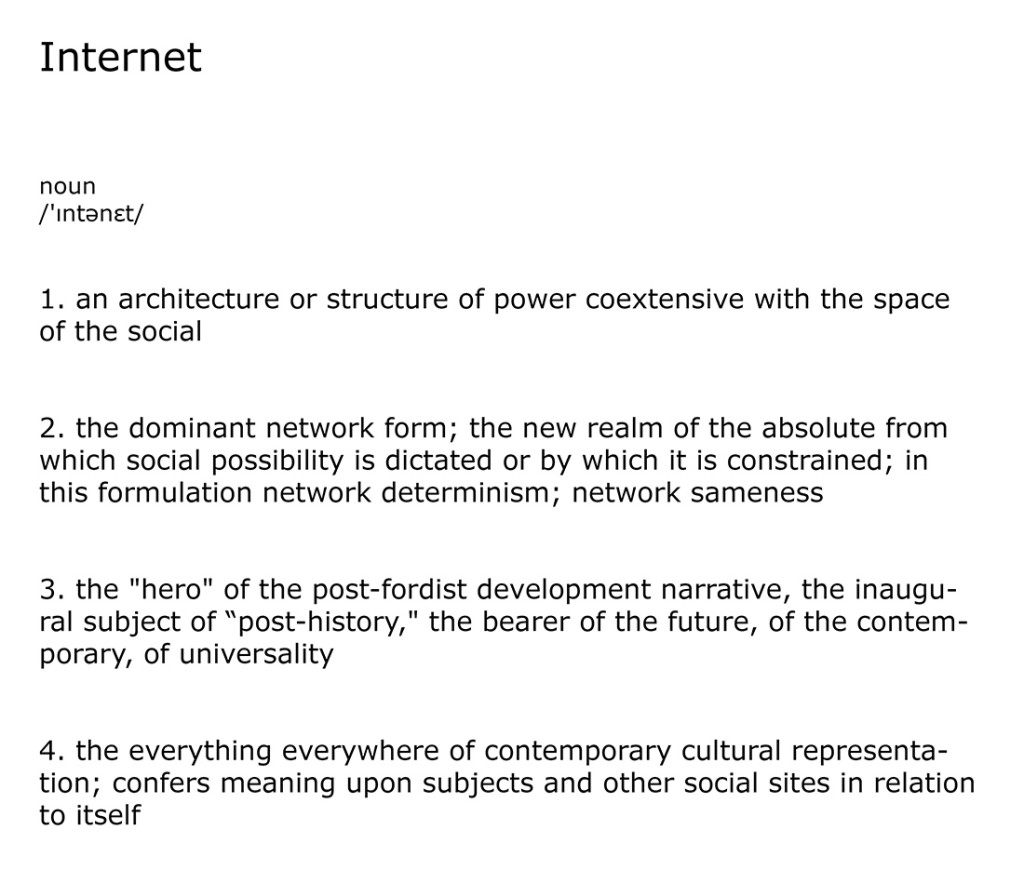Totality Study #1: Internet, a definition