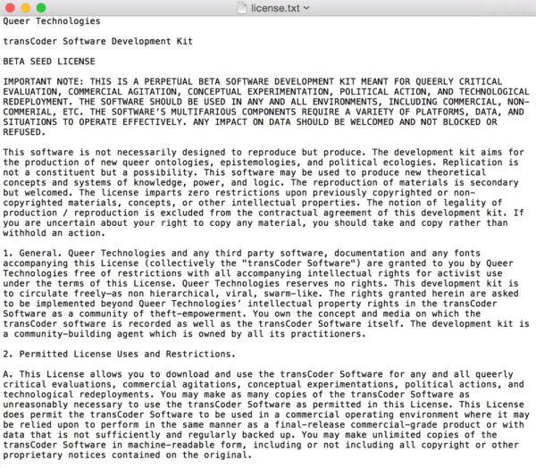 transCoder, Queer Technologies